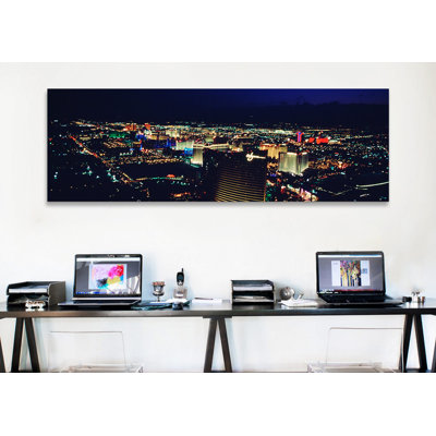 " High Angle View of a City Lit Up at Night, The Strip, Las Vegas, Nevada, USA " Color Photography