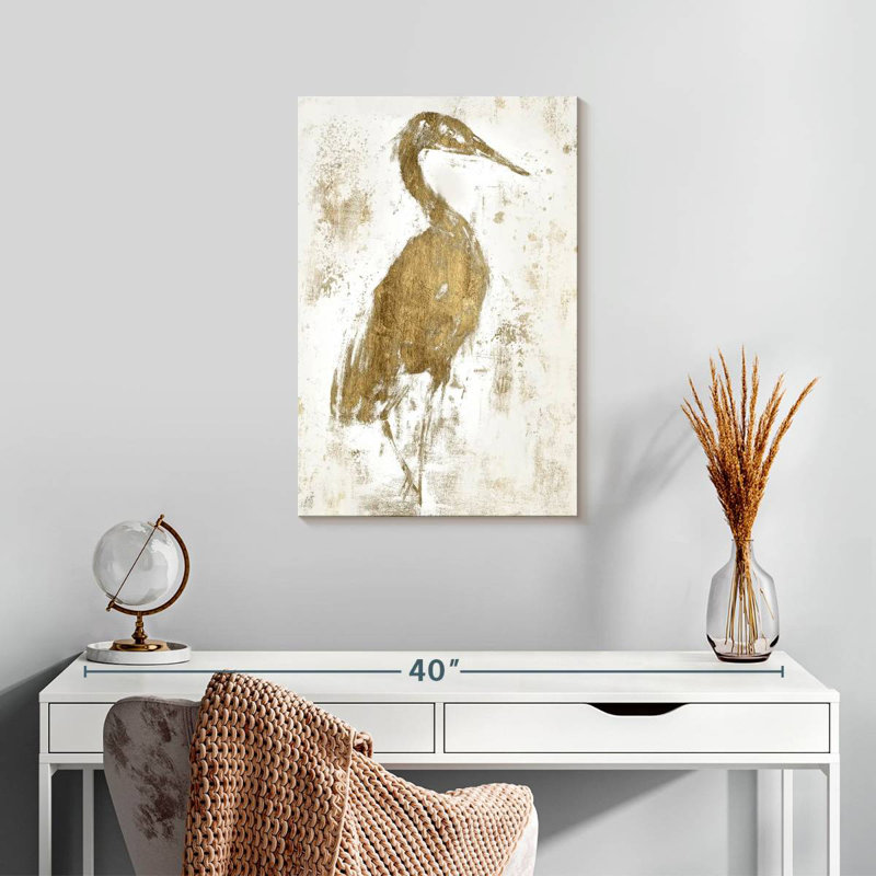 Brampt Gilded Heron I, 24" H x 16" W