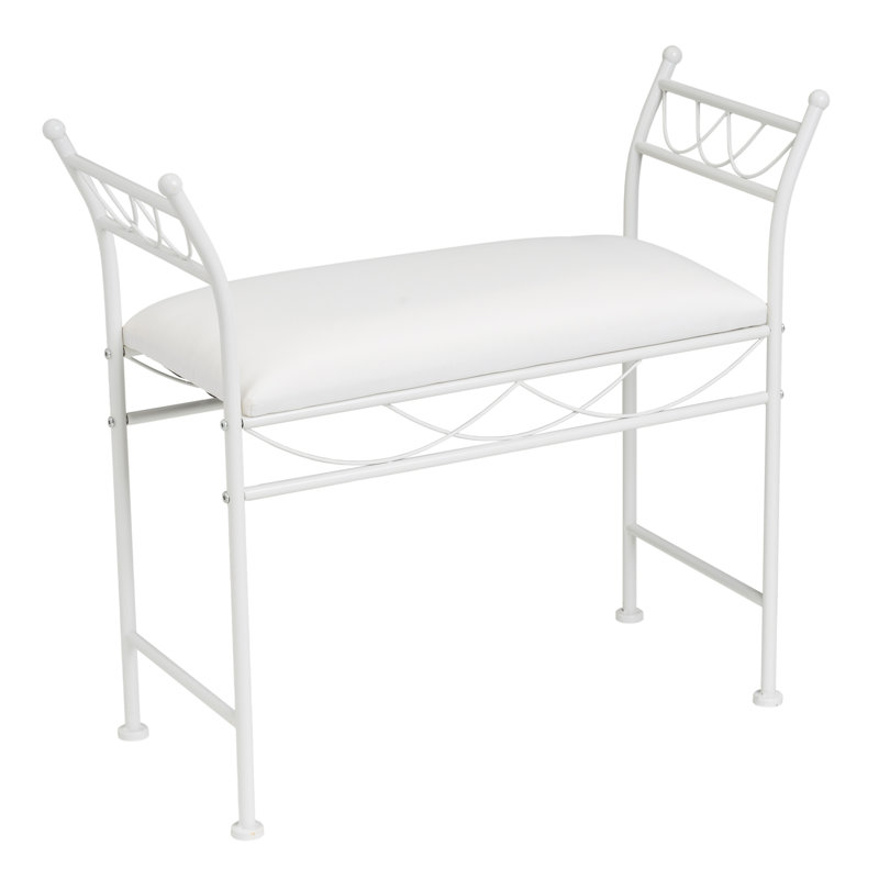 Arand Cotton Upholstered Bench, White
