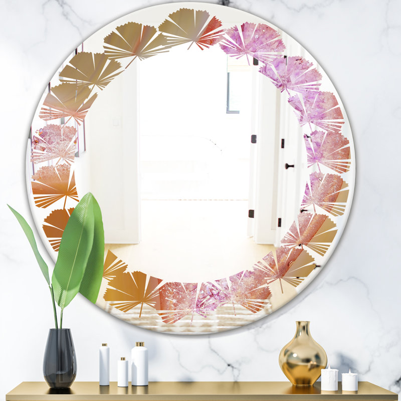 Miroir mural Crystals of Amethyst Leaves, H 23,6 po x l 23,6 po, Crystals of Amethyst Leaves