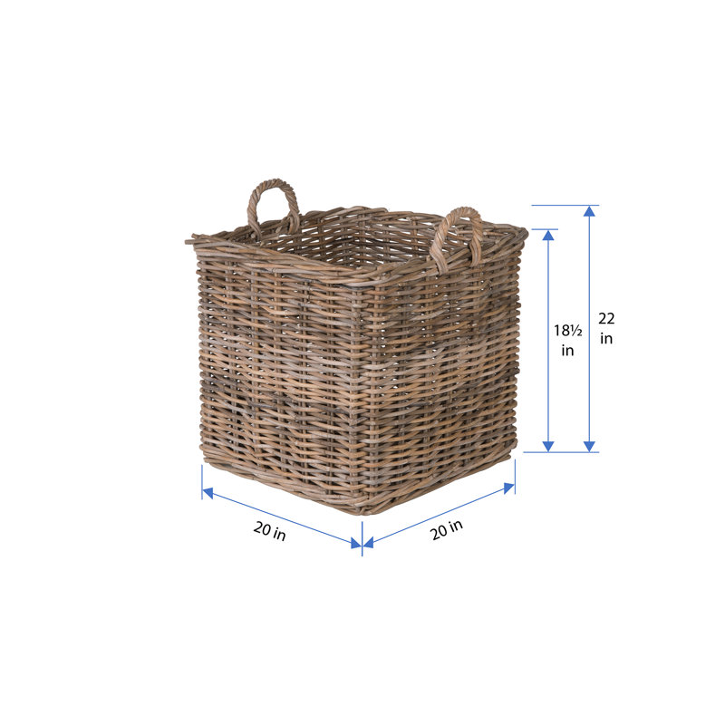 Beachcrest Home™ Ayriauna Wicker Basket, Large - 22" H x 20" W x 20" D