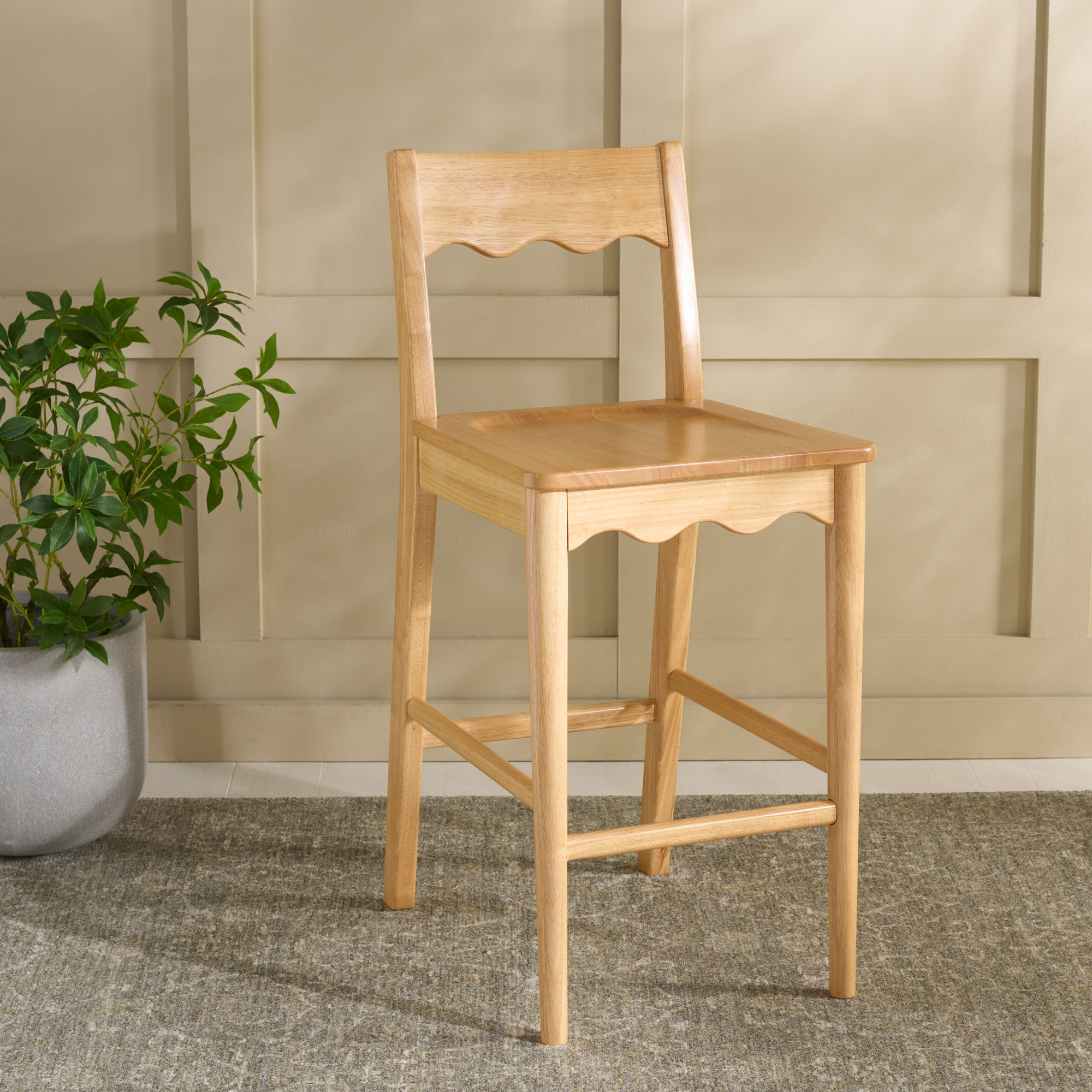 Rosetty Scallop Counter Stool, Natural