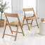 Chaise pliante en bois de teck naturel Kiawah Coastal-447257242