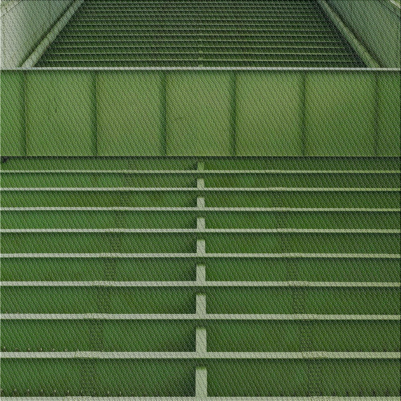 Tapis à motif géométrique vert, Carré 3 pi