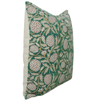 Housse de coussin réversible en coton Floral
