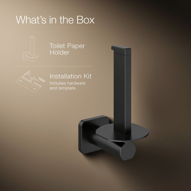Parallel Vertical Toilet Paper Holder, Matte Black