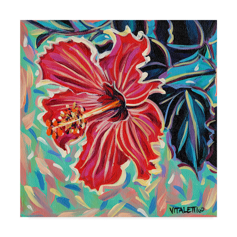 « hawaii beauté ii », peinture sur toile tendue, H 24 po x l 24 po x P 2 po