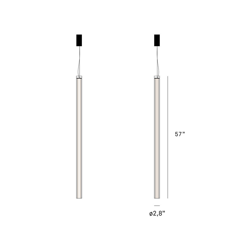 Luminaire suspendu vertical Estela - DEL à intensité variable de 0 à 10 V, Hêtre naturel