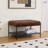 Upholstered Ottoman With Storage Shelf-616996788