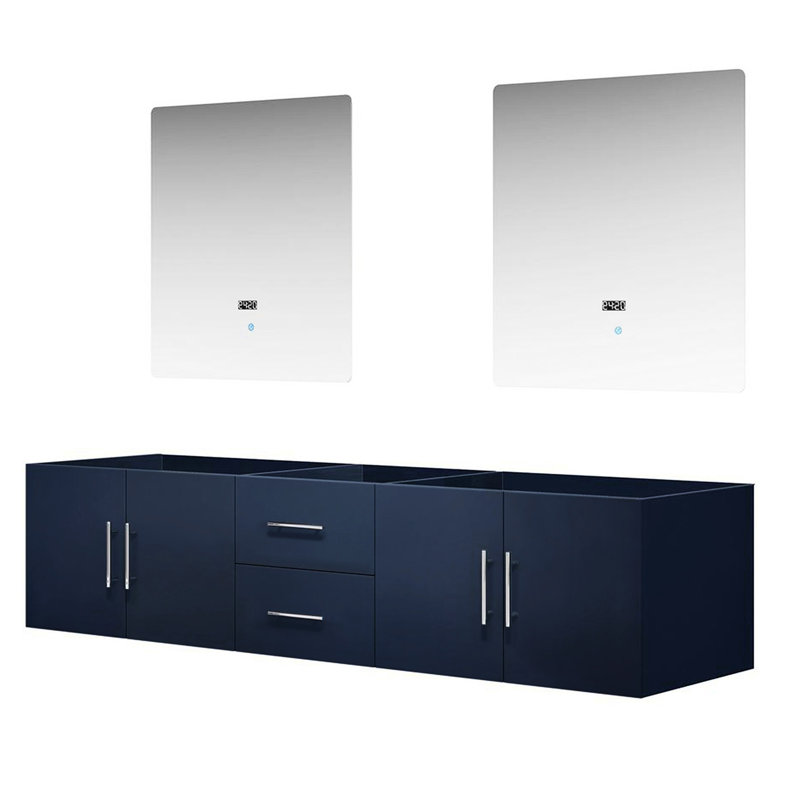 80 po Meuble-lavabo double bleu marine avec 30 miroirs - espace de rangement spacieux et look moderne 80 po x 22 po 30 po