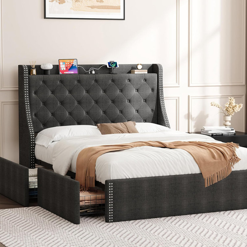 Bed, Full , Grey