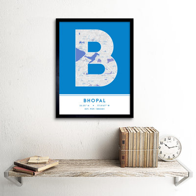 Bhopal City Map Bhopal India City Map - Single Picture Frame Typography
