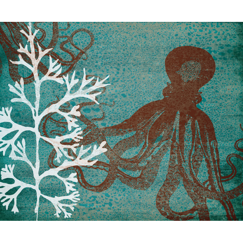 Under the Sea Octopus - Painting Print, Wrapped Canvas, 51 cm H x 76 cm W