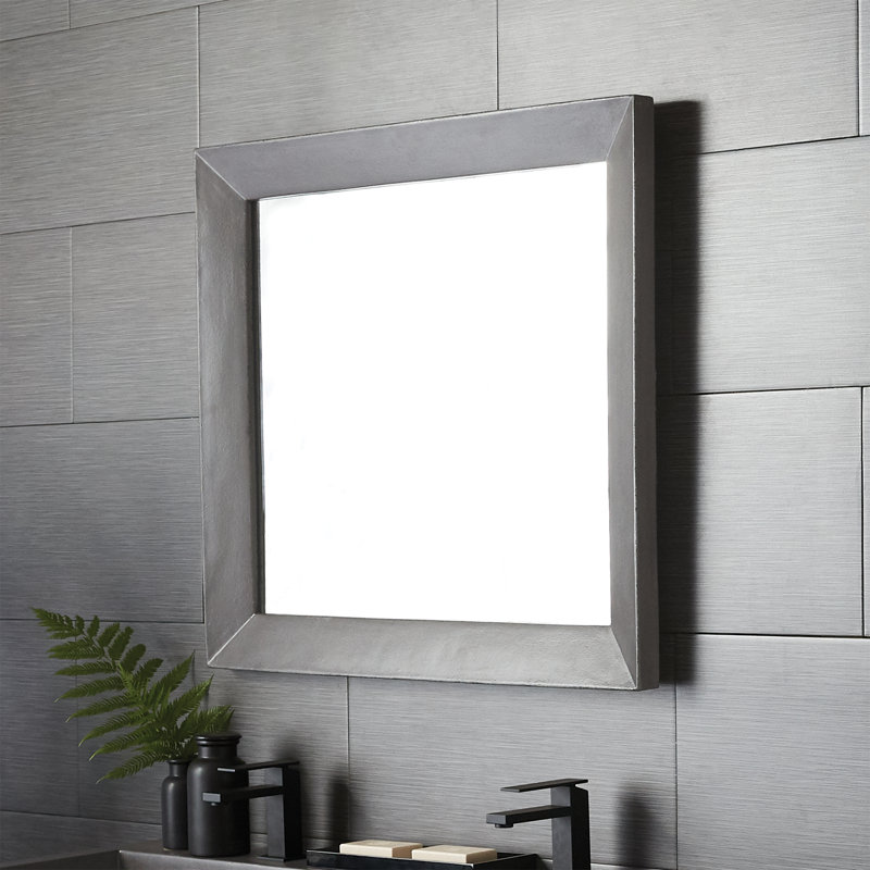 Portola Modern & Contemporary Beveled Bathroom / Vanity Mirror, 33.5" x 29.5", Slate