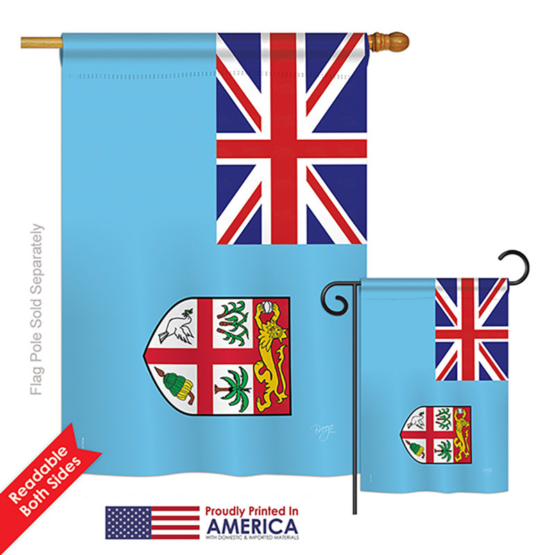 Drapeau de polyester vertical décoratif à 2 côtés fidji de la nationalité du monde