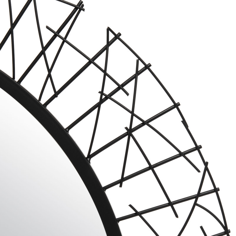 Berryman Metal Flat Wall Mirror, Black