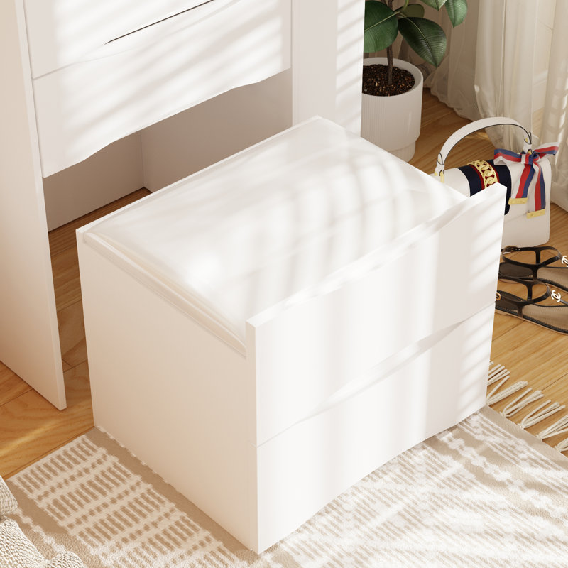 3 Drawers Flip Top Makeup Vanity Table With Storage Stool