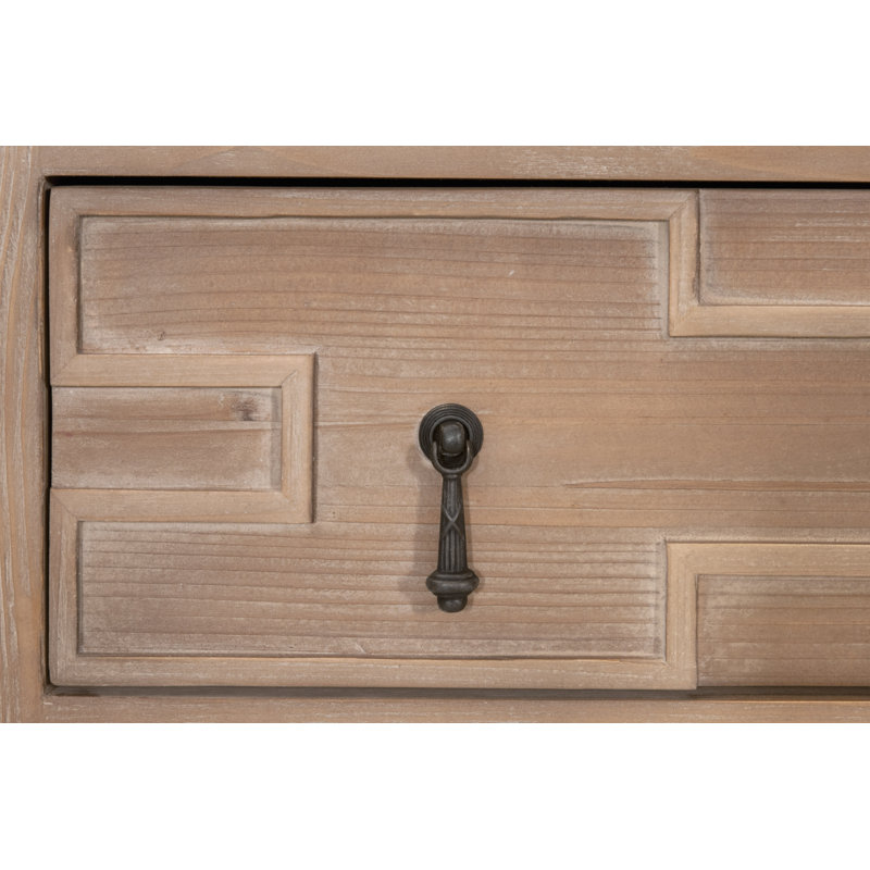 Smoke Gray Pine and White Quartz 2-Drawer Entry Console with Storage