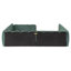 Lit double tapissier en velours vert citrouille-131144671