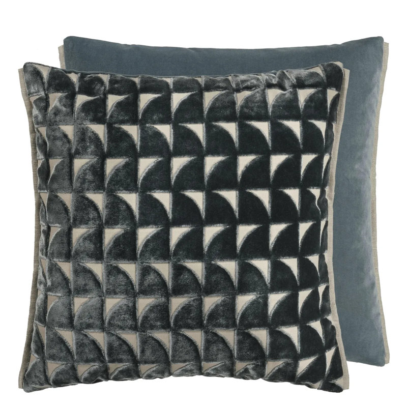 Marquise Decorative Pillow, Graphite Geometric