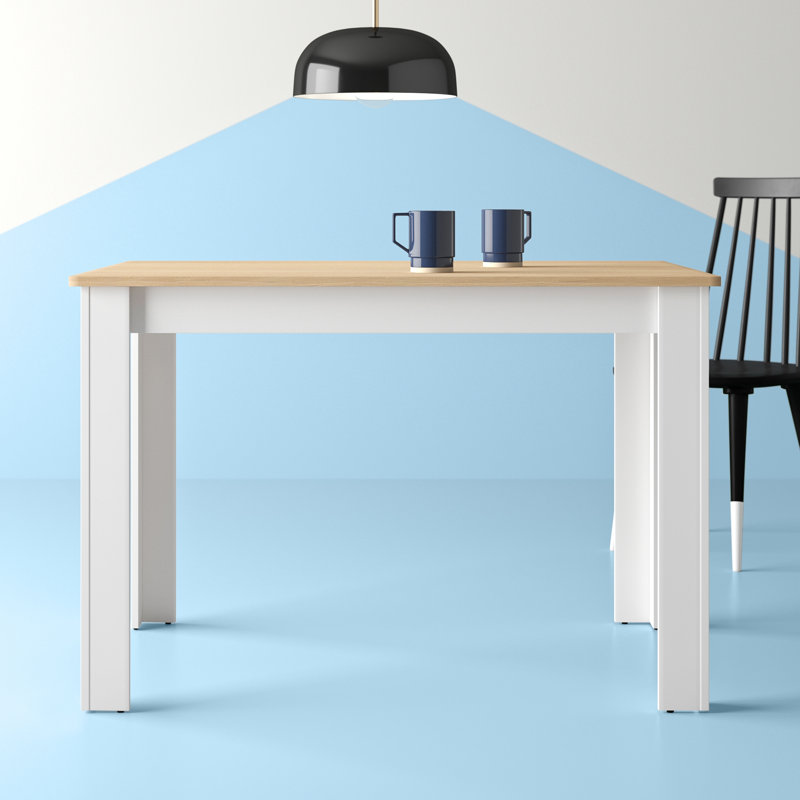 Tyres Rectangular Dining Table, White/Oak