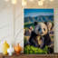 Toile, "Gros plan sur un panda géant", art mural noir et blanc avec des taches noires expressives-1157931282