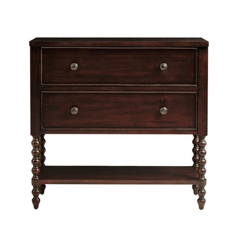 Commode d'appoint 2 tiroirs avec tablette, Brun marocain