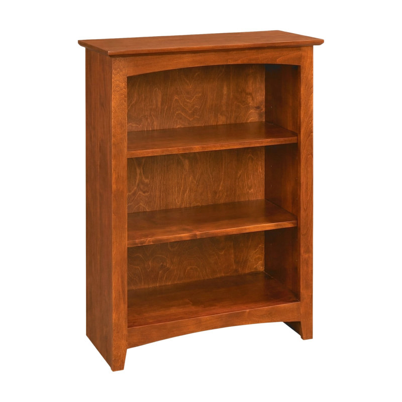 Malani 36" H Solid Wood Classic Bookcase, Antique Cherry, (3 Shelves) 36"H x 25.75"W x 12.875"D