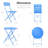 3 Pieces Patio Bistro Balcony Metail Chair Table Set-Blue-110362108