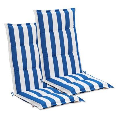  Ensemble de 2 coussins de chaise de patio à dossier haut capitonné
