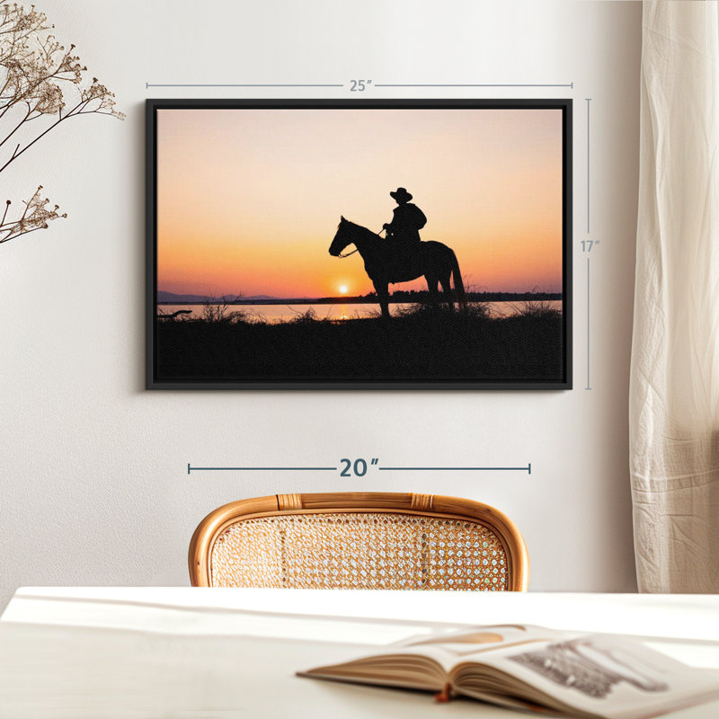 «Cowboy Silhouette Wall Art», H 17 po x l 25 po