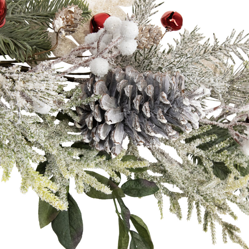 Frosted Pinecones And Berries Artificial Christmas Garland - 6' X 8" - Unlit