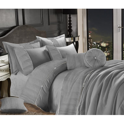 Leona Duvet Cover Set Cotton Blend Duvet Cover Set with Pillowcases