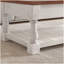 Table basse à plateau relevable rétro avec compartiment caché et tablette inférieure, fini espresso et blanc vieilli pour le salon-1164871650