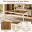 Rustic Wood Dining Table - Rectangular Design with Carved Turned Legs for Kitchen & Dining Room