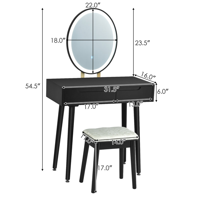 Brassfield Vanity, Black