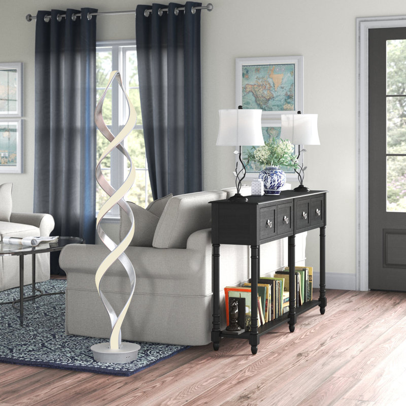 Modern Anodized Aluminum 63" LED Curved Floor Lamp
