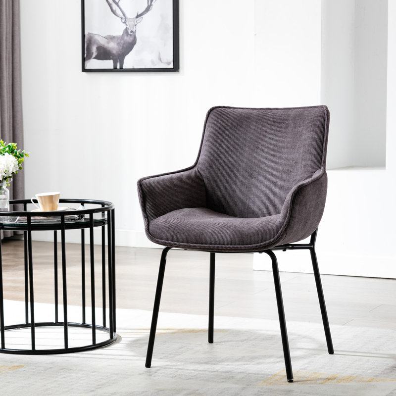 Lizabeta 19.29'' H Fabric Upholstered Armchair, Dark Gray