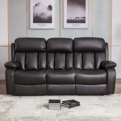 Deneka 3 Seater Linen Reclining Sofa