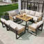 Modular Outdoor Garden Set - Waterproof Cd Polyester, Handwoven Rope, 8Cm Cushions, Corner Bench