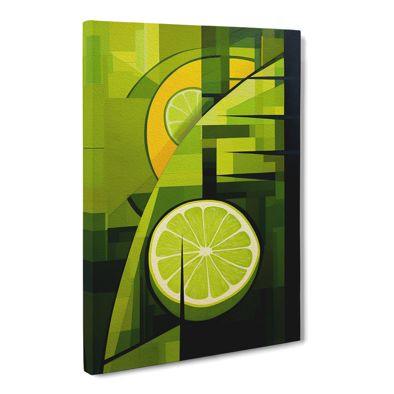 Lime Fruit Constructivism - Wrapped Canvas, 60cm H x 40cm W x 3cm D
