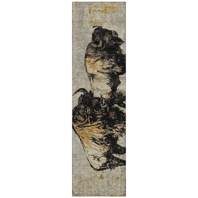 Machine Washable Indoor/Outdoor Boruta ACN2245 Animal Rug
