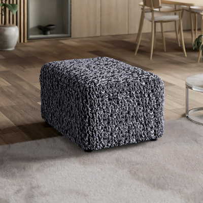 Stretchy Slipcover for Ottoman - Exclusive Design & Soft to Touch - Fuco Velvet Collection