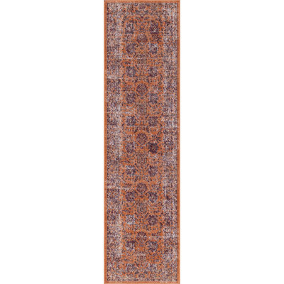  Tapis floral terre cuite