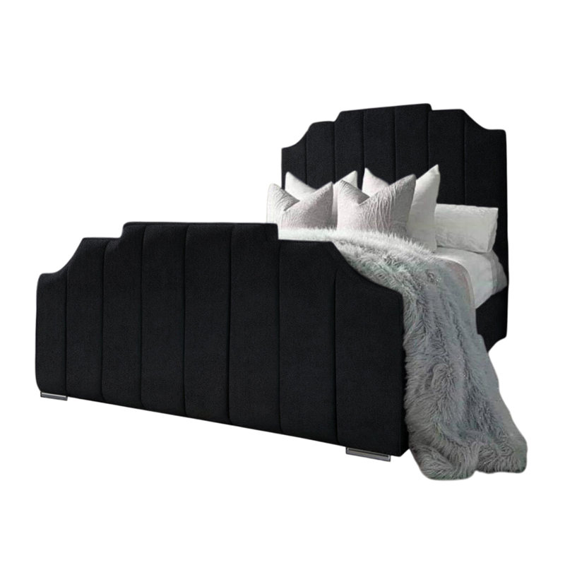 Tyrion Upholstered Bed Frame, Double (4'6), Black