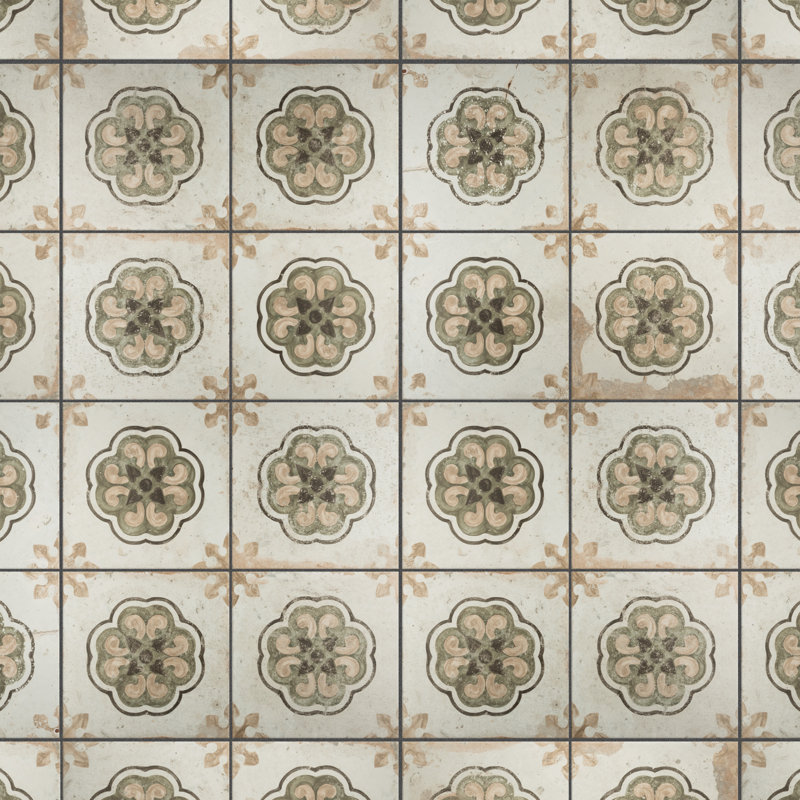 Kings Porto Flavia 17-5/8 In. X 17-5/8 In. Ceramic Patterned Wall & Floor Tile
