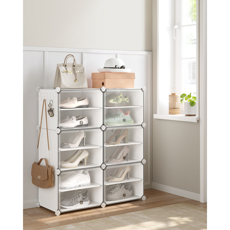 24 Pair Shoe Rack, White