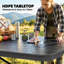 Outsunny Folding Camping Table and Chairs 5 PCs 6ft Picnic Table Set Black