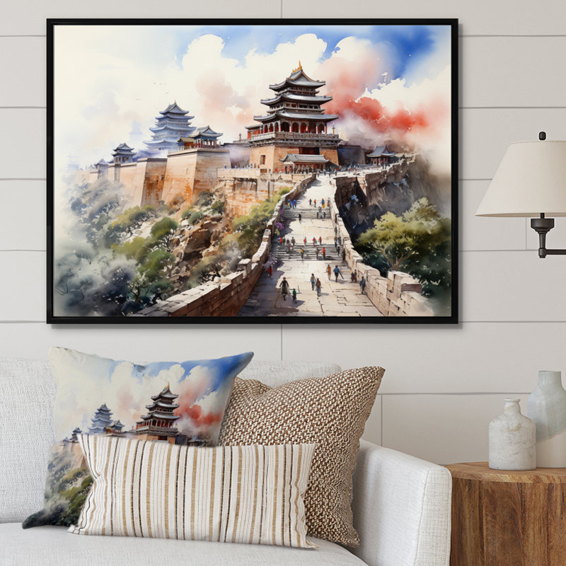 «China Art Forbidden City II», reproduction d'art sur toile, H 24 po x l 32 po x P 1 po, Cadre flottant noir