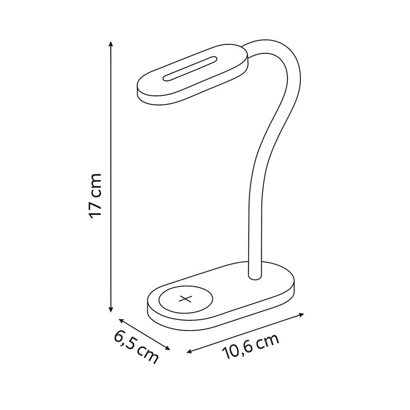 Auraglow Flexible Lamp with 10W Qi Wireless Fast Charger - Two Pack, Black